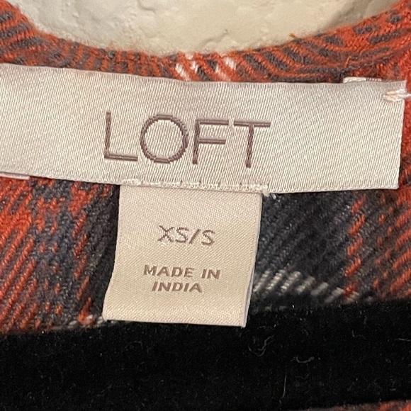 Loft Women's Cardigan Small Orange Plaid Comfy Flannel Contemporary Lagenlook - Picture 9 of 14